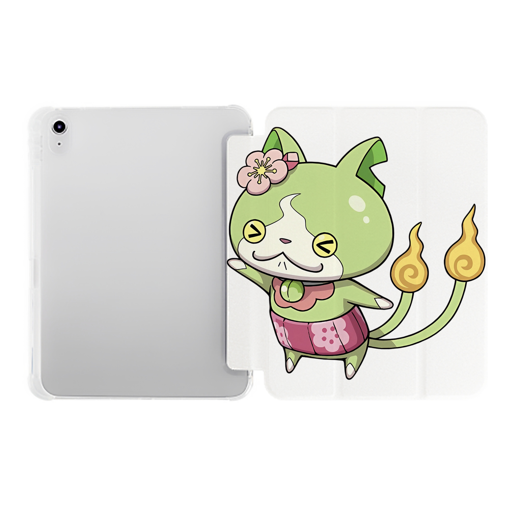 （画像用） 妖怪ウォッチ Yo-kai Watch IPad ケース ペン収納付き 三つ折りスタンド PUレザー×シリコン 対応機種9.5/10.5/10.9インチ